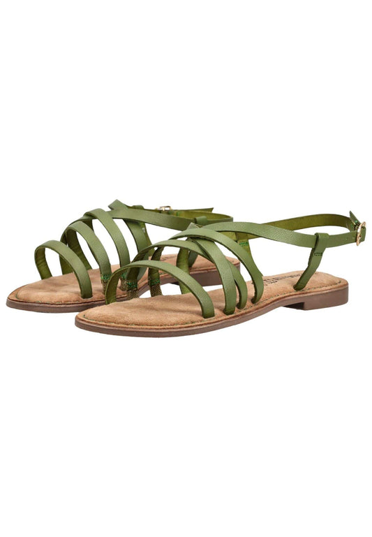 Lazamani Sandalen Leder/Textil Grün