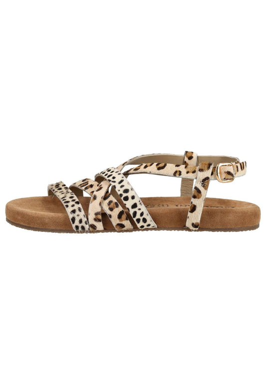 Lazamani Sandalen Leder/Textil Leopard