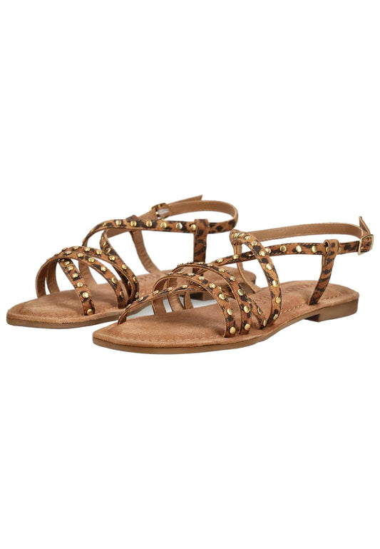 Lazamani Sandalen Leder/Textil Leopard