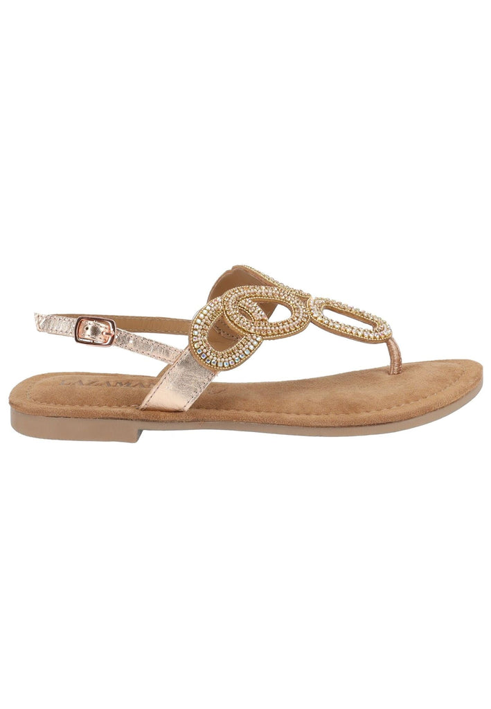 Lazamani Sandalen Leder/Textil Peach
