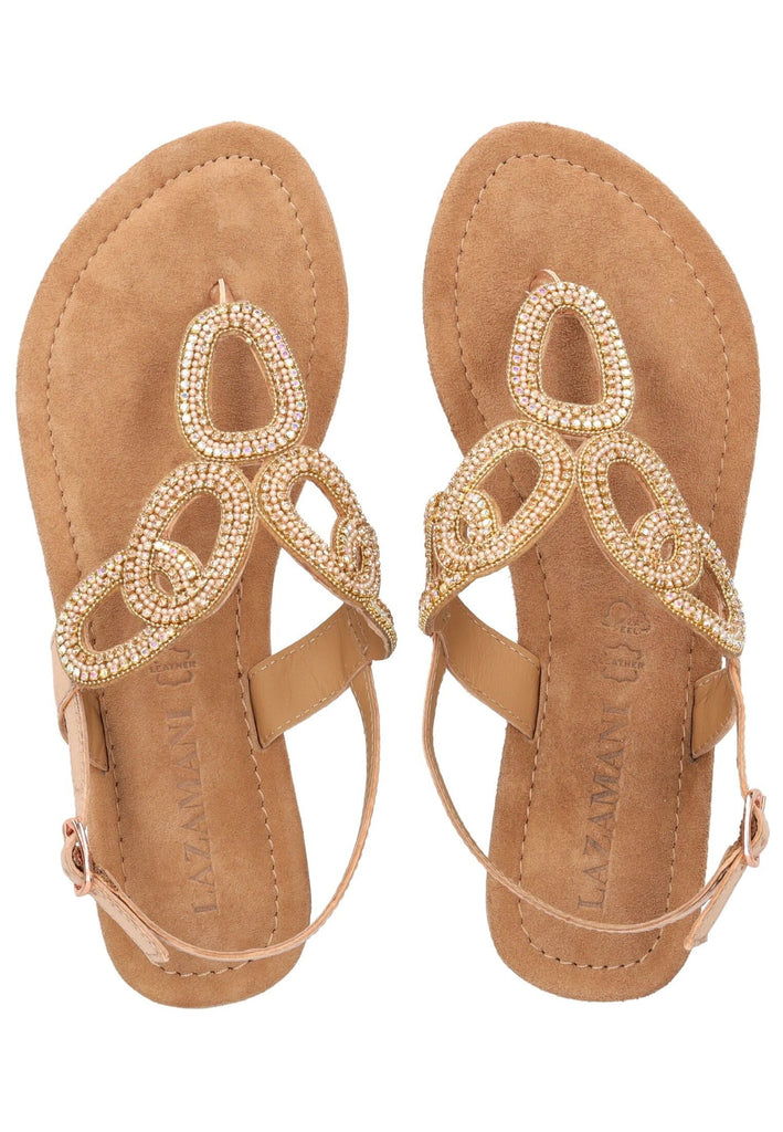 Lazamani Sandalen Leder/Textil Peach