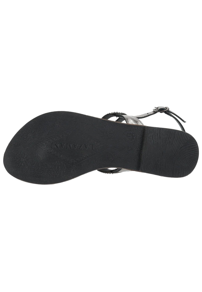 Lazamani Sandalen Leder/Textil Pewter