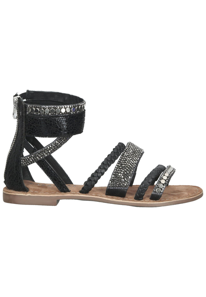 Lazamani Sandalen Leder/Textil Schwarz