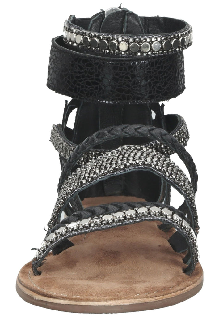 Lazamani Sandalen Leder/Textil Schwarz