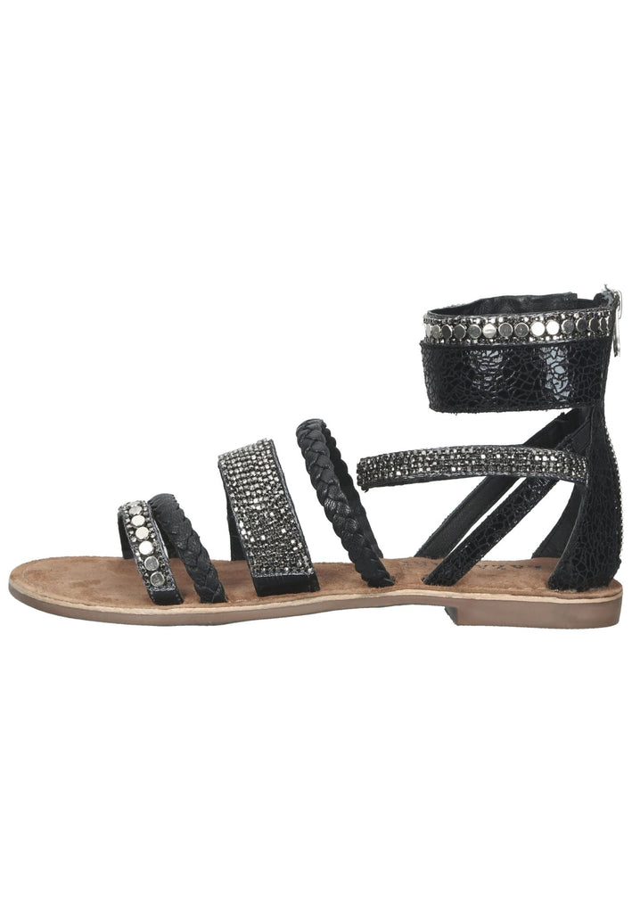 Lazamani Sandalen Leder/Textil Schwarz