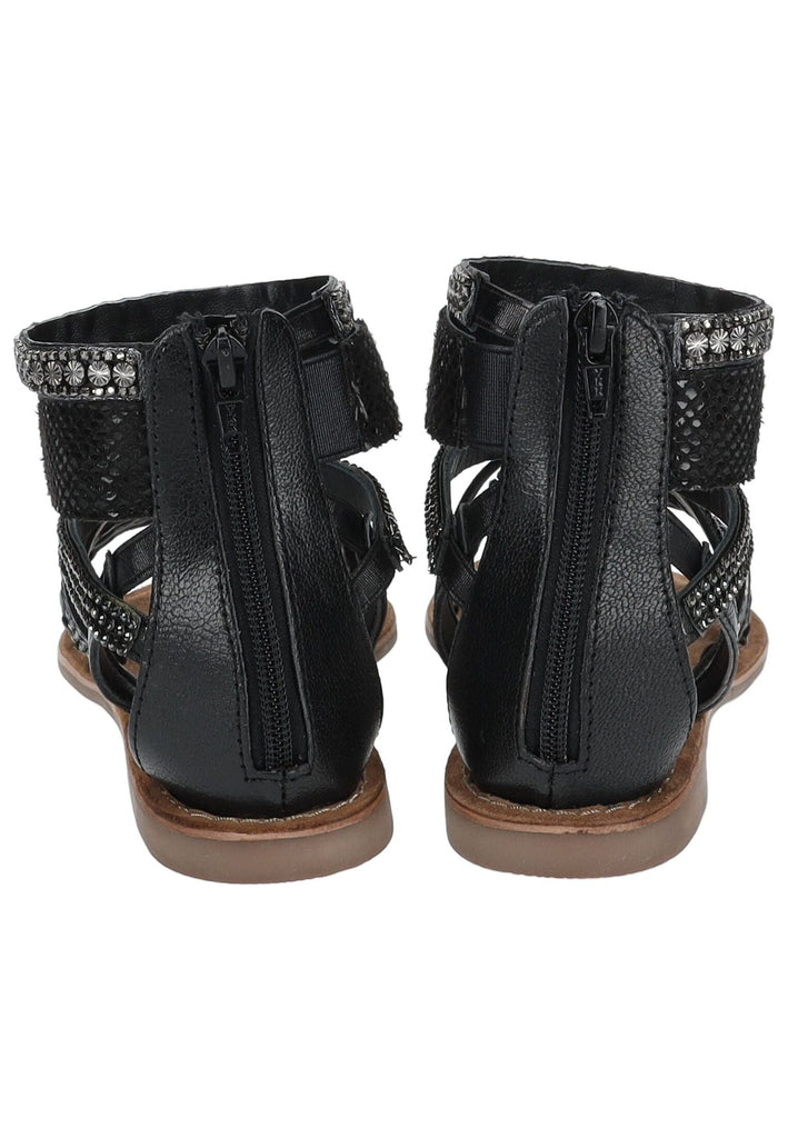 Lazamani Sandalen Leder/Textil Schwarz Kombi