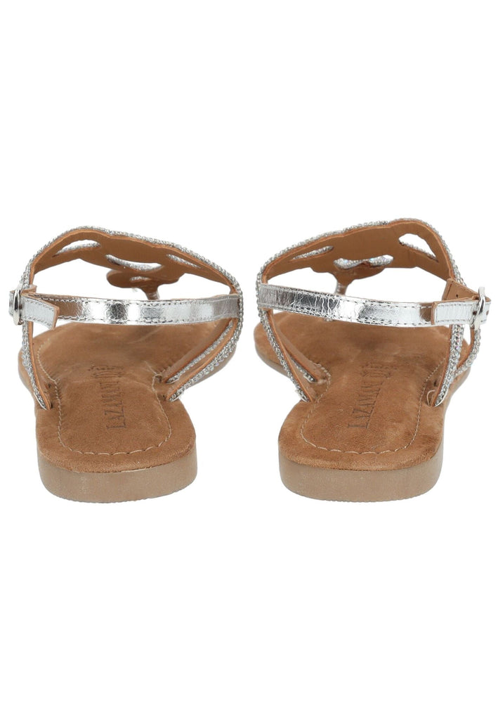 Lazamani Sandalen Leder/Textil Silber