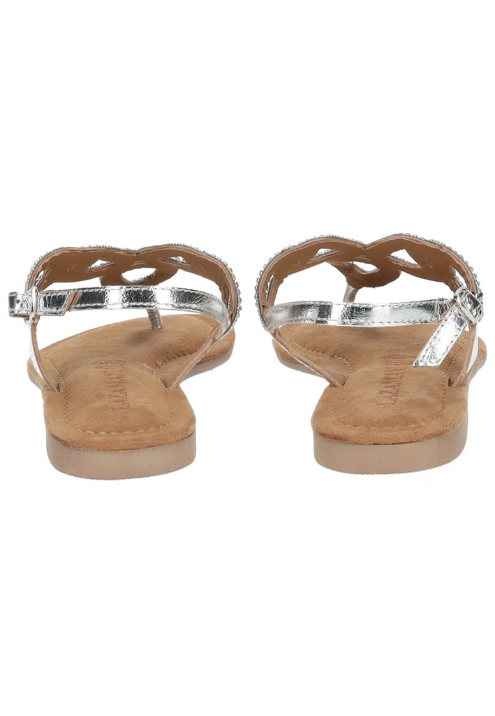 Lazamani Sandalen Leder/Textil Silber