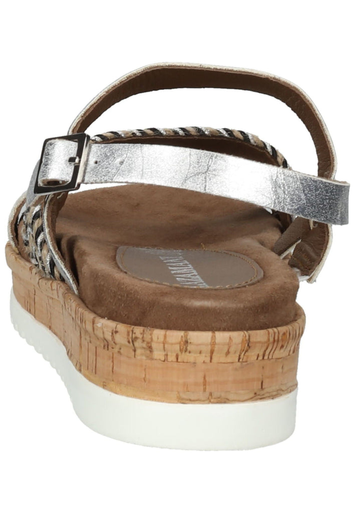Lazamani Sandalen Leder/Textil Silber