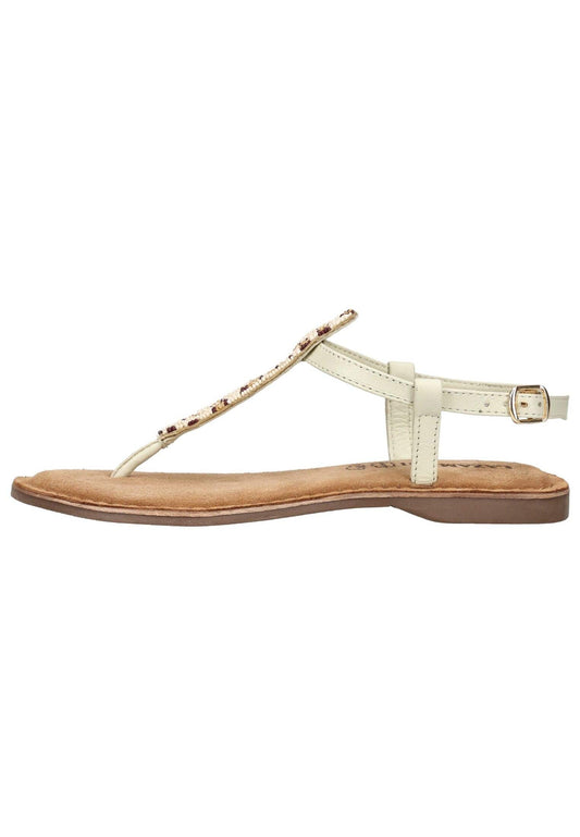 Lazamani Sandalen Leder/Textil Weiß