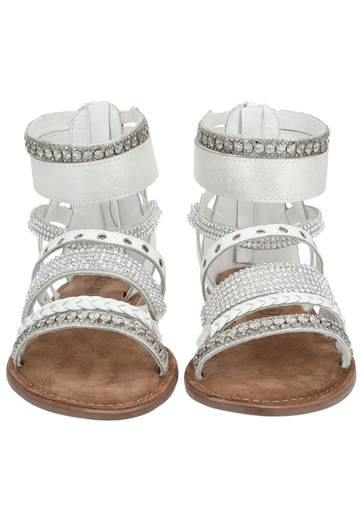 Lazamani Sandalen Leder/Textil Weiß Kombi