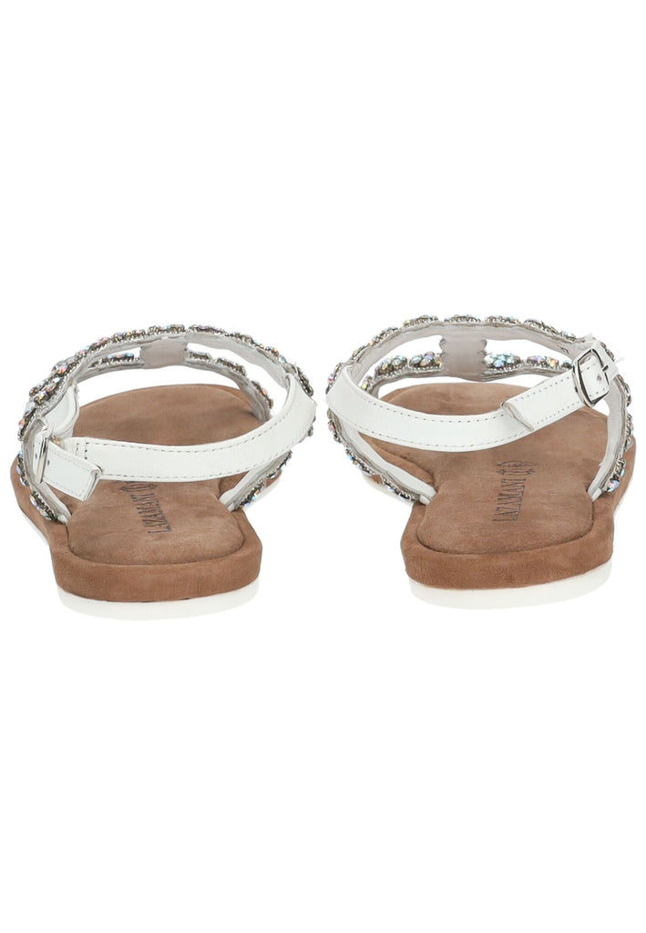 Lazamani Sandalen Leder/Textil Weiß Kombi