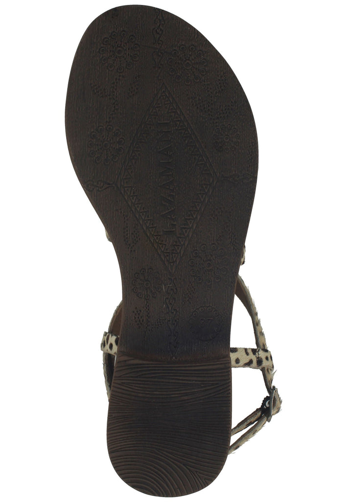 Lazamani Sandalen Leder Weiß/Schwarz