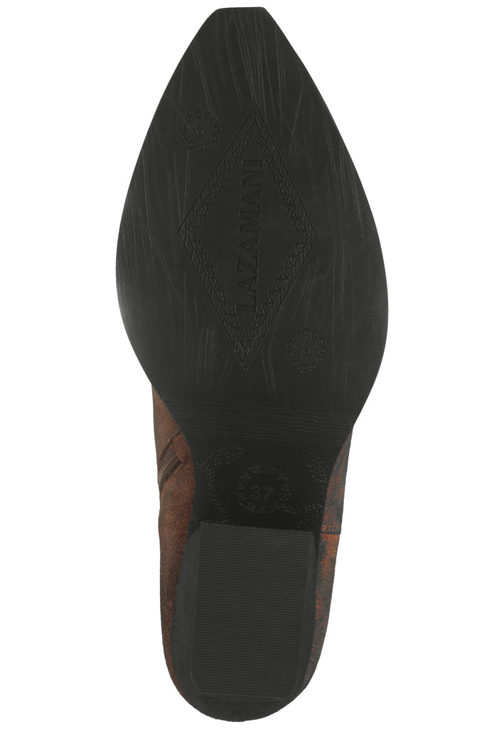 Lazamani Stiefelette Leder Cognac Warmfutter