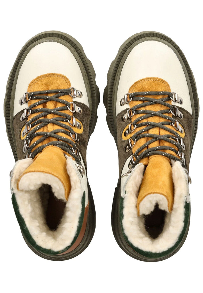 Lazamani Stiefelette Leder Grün Warmfutter