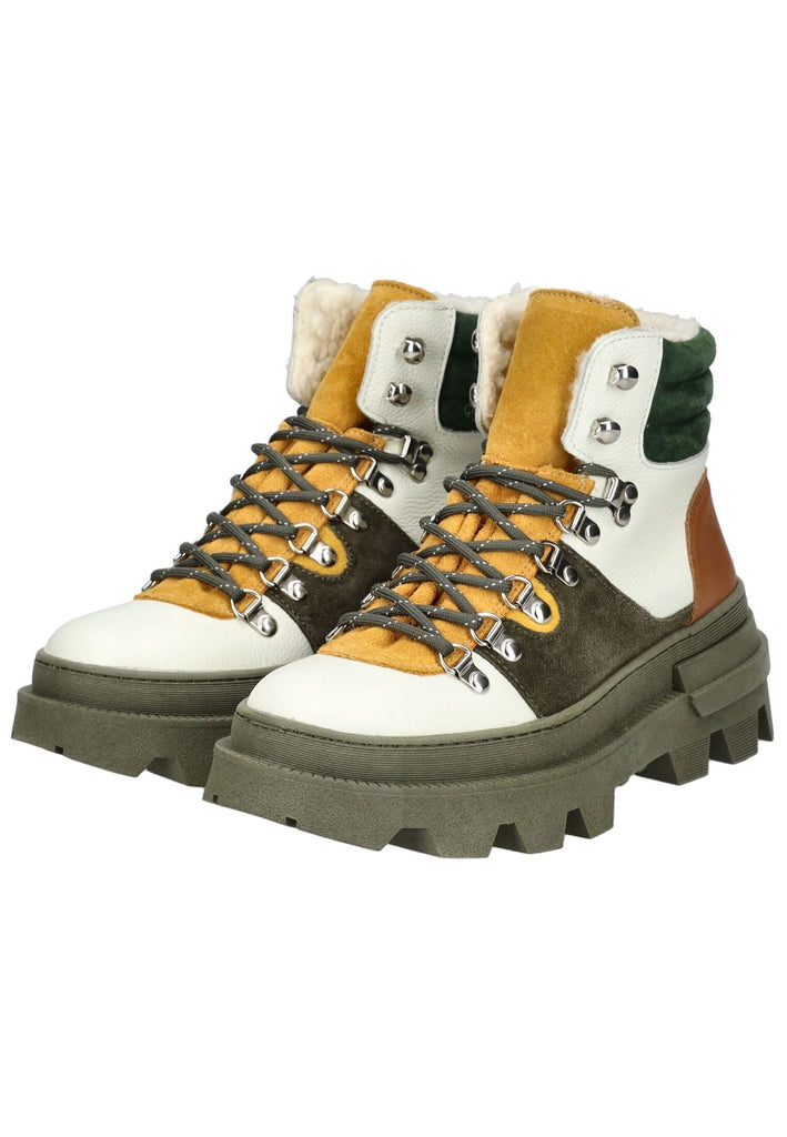 Lazamani Stiefelette Leder Grün Warmfutter