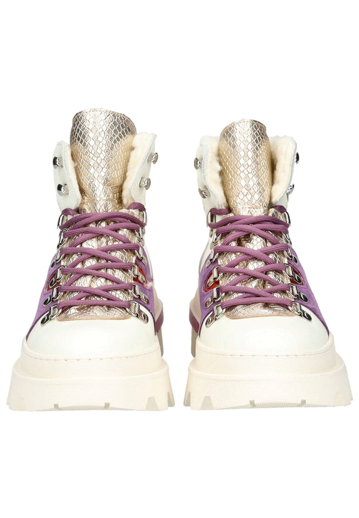 Lazamani Stiefelette Leder Lila Warmfutter
