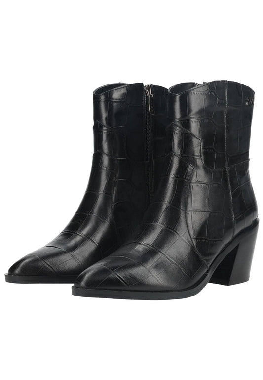 Lazamani Stiefelette Leder Schwarz