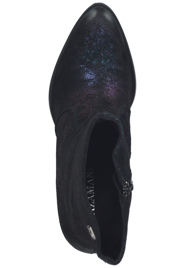 Lazamani Stiefelette Leder Schwarz/Türkis