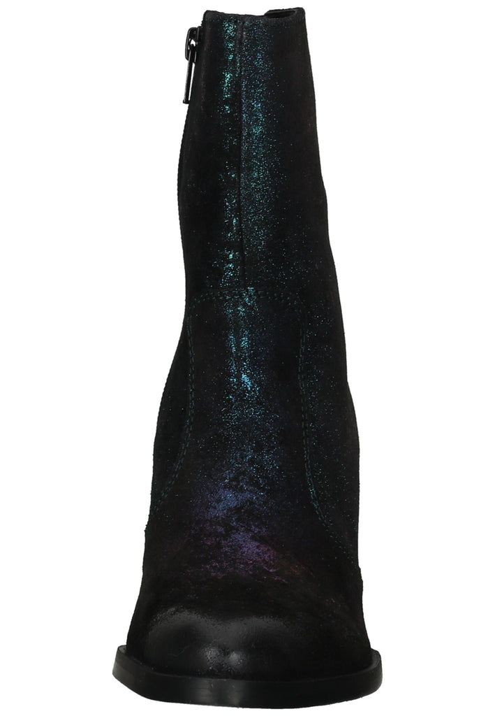 Lazamani Stiefelette Leder Schwarz/Türkis