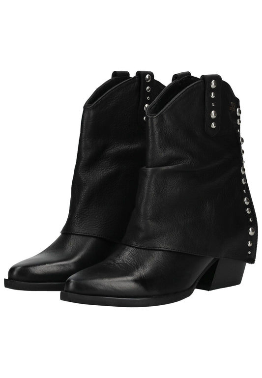 Lazamani Stiefelette Leder Schwarz Warmfutter