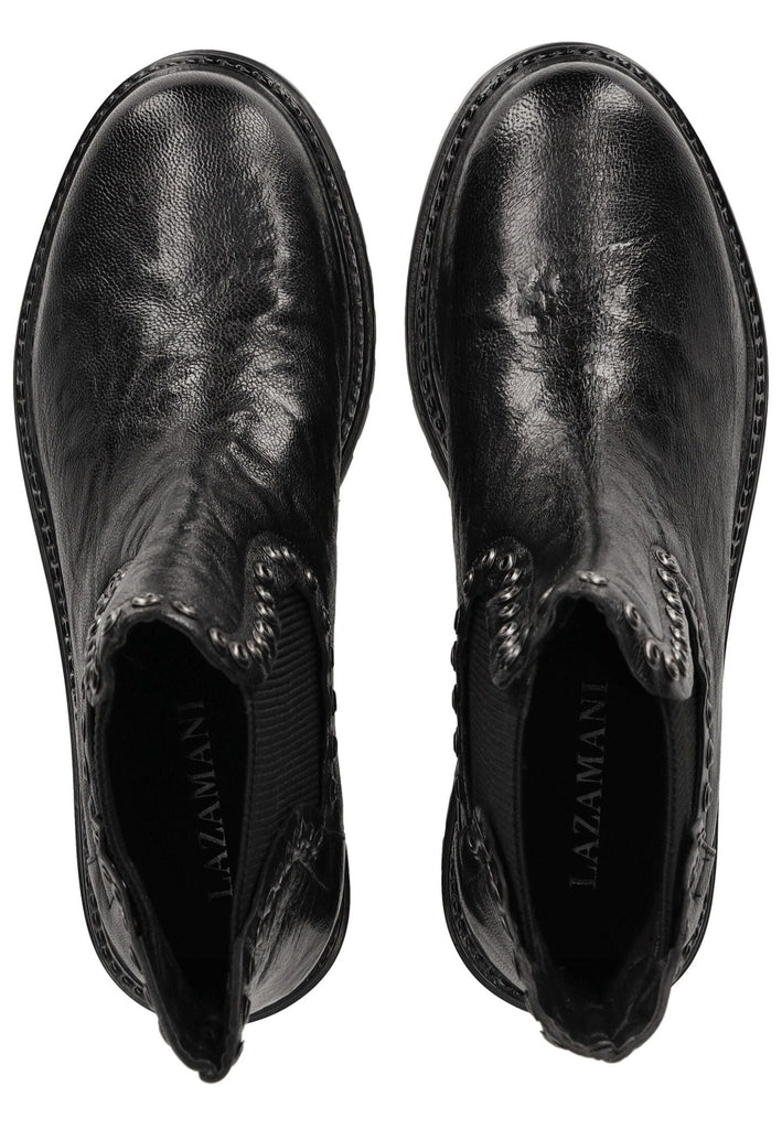 Lazamani Stiefelette Leder/Textil Schwarz