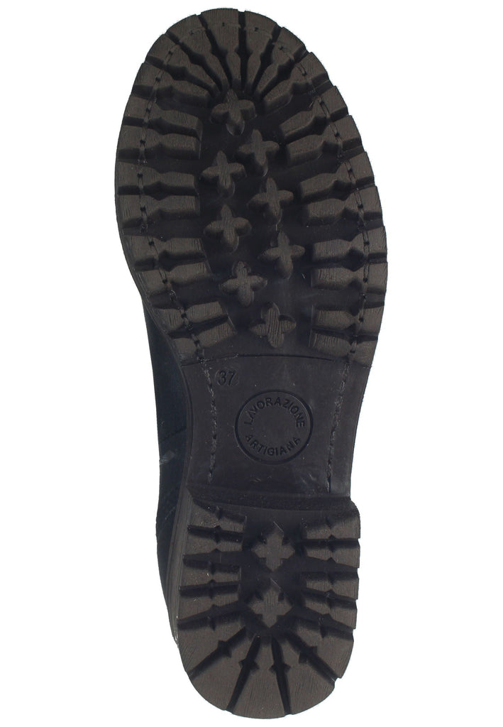 Lazamani Stiefelette Leder/Textil Schwarz/Rot