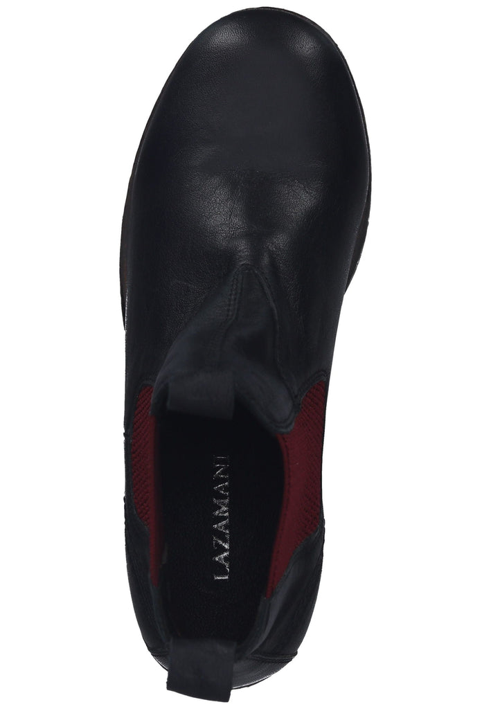 Lazamani Stiefelette Leder/Textil Schwarz/Rot