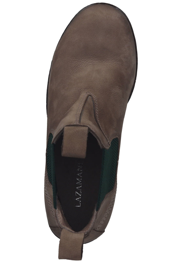 Lazamani Stiefelette Nubukleder/Textil Beige/Grün