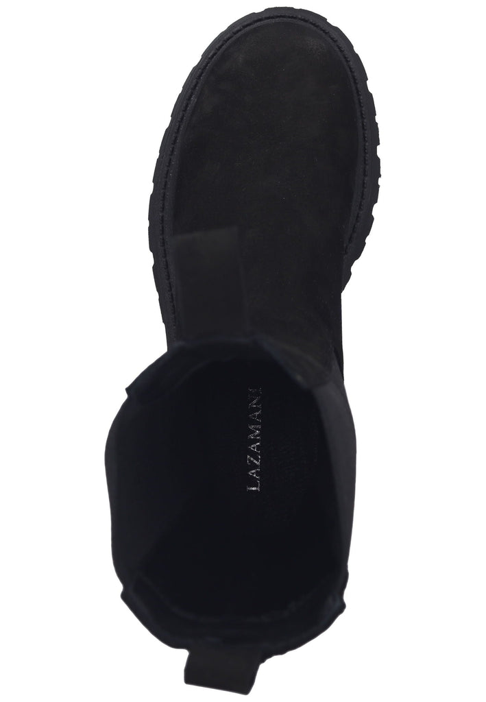 Lazamani Stiefelette Nubukleder/Textil Schwarz