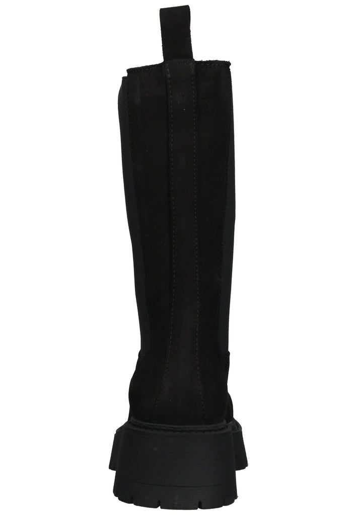 Lazamani Stiefelette Nubukleder/Textil Schwarz