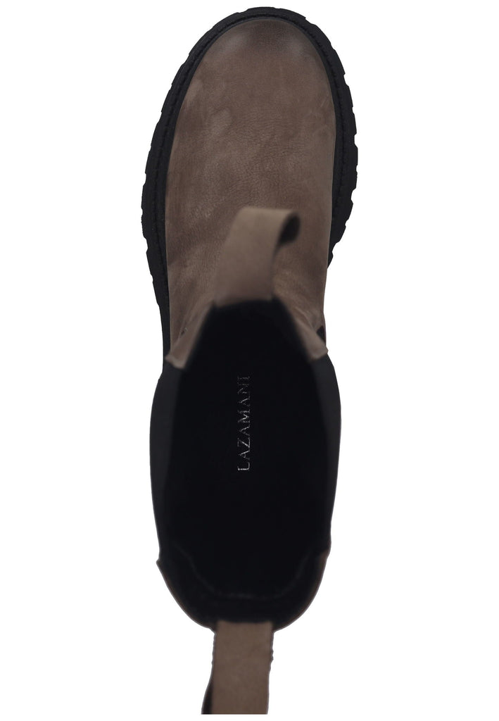 Lazamani Stiefelette Nubukleder/Textil Taupe