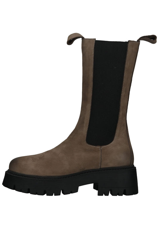 Lazamani Stiefelette Nubukleder/Textil Taupe