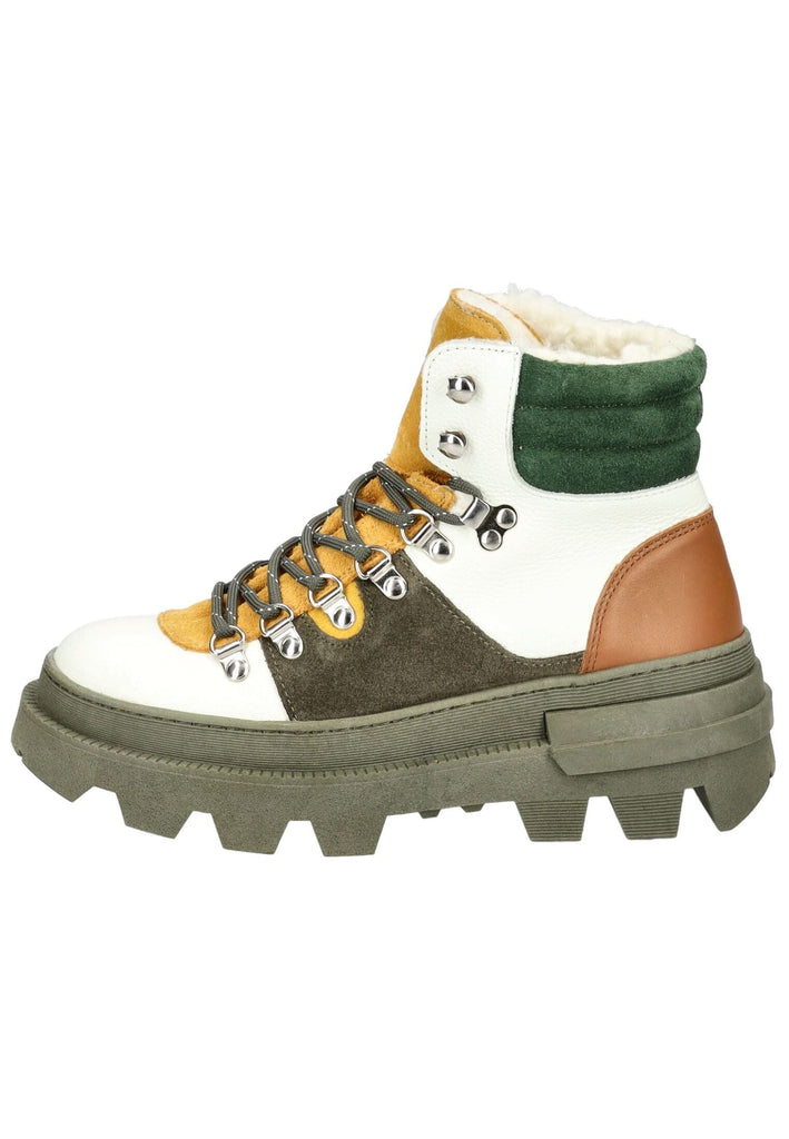 Stiefeletten Lazamani Stiefelette Leder Grün Warmfutter