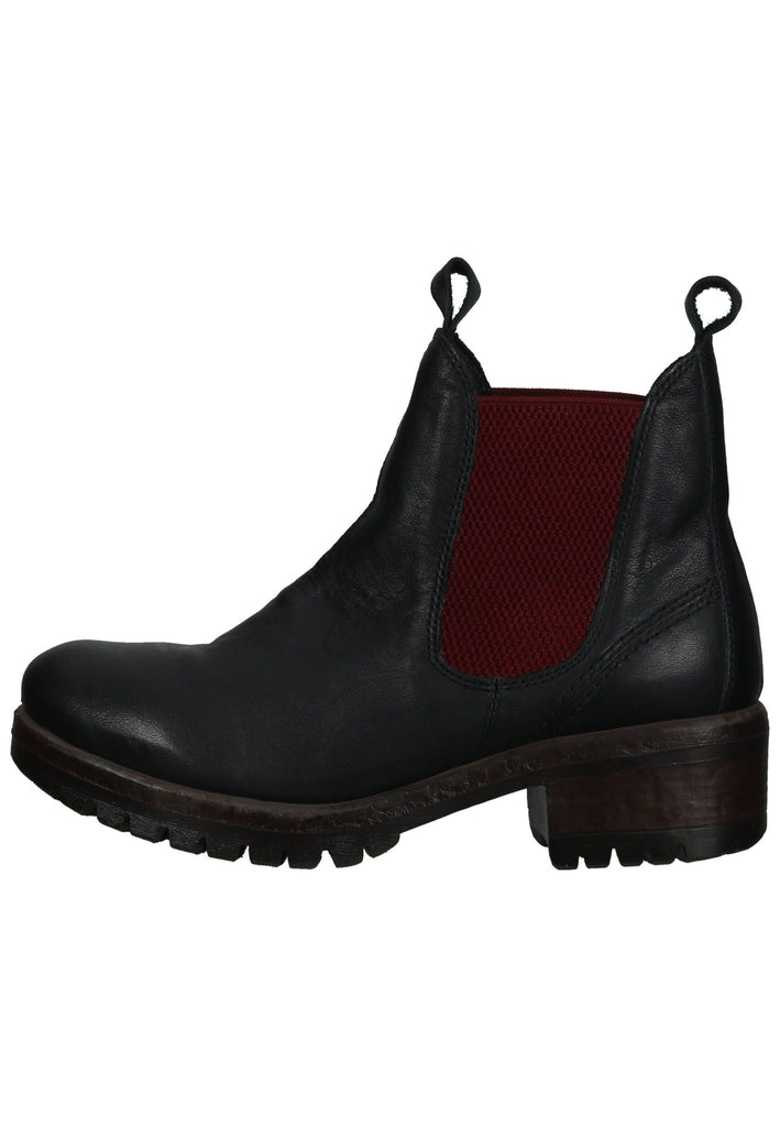 Stiefeletten Lazamani Stiefelette Leder/Textil Schwarz/Rot