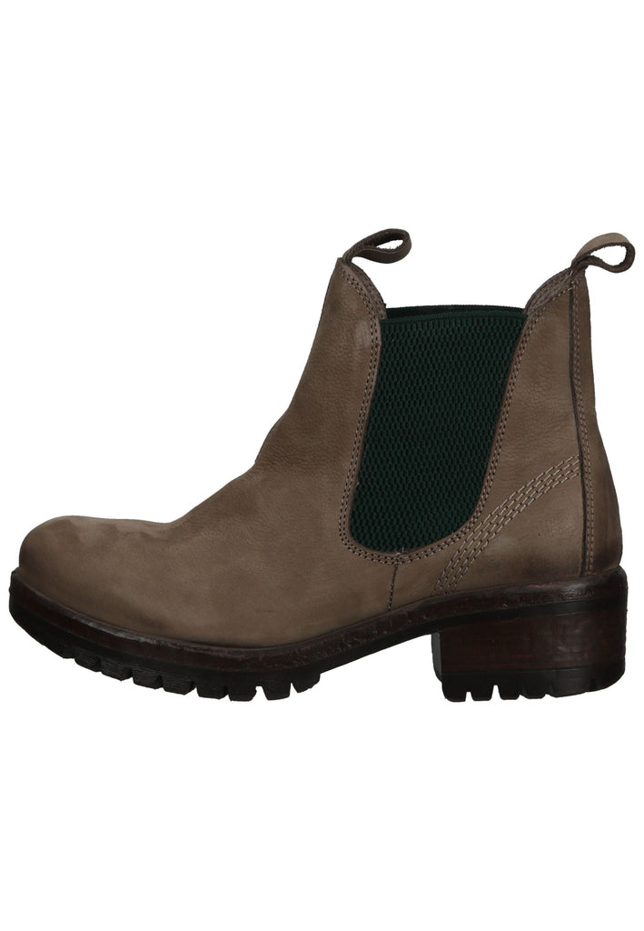 Stiefeletten Lazamani Stiefelette Nubukleder/Textil Beige/Grün