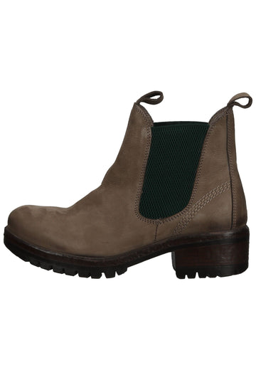 Stiefeletten Lazamani Stiefelette Nubukleder/Textil Beige/Grün
