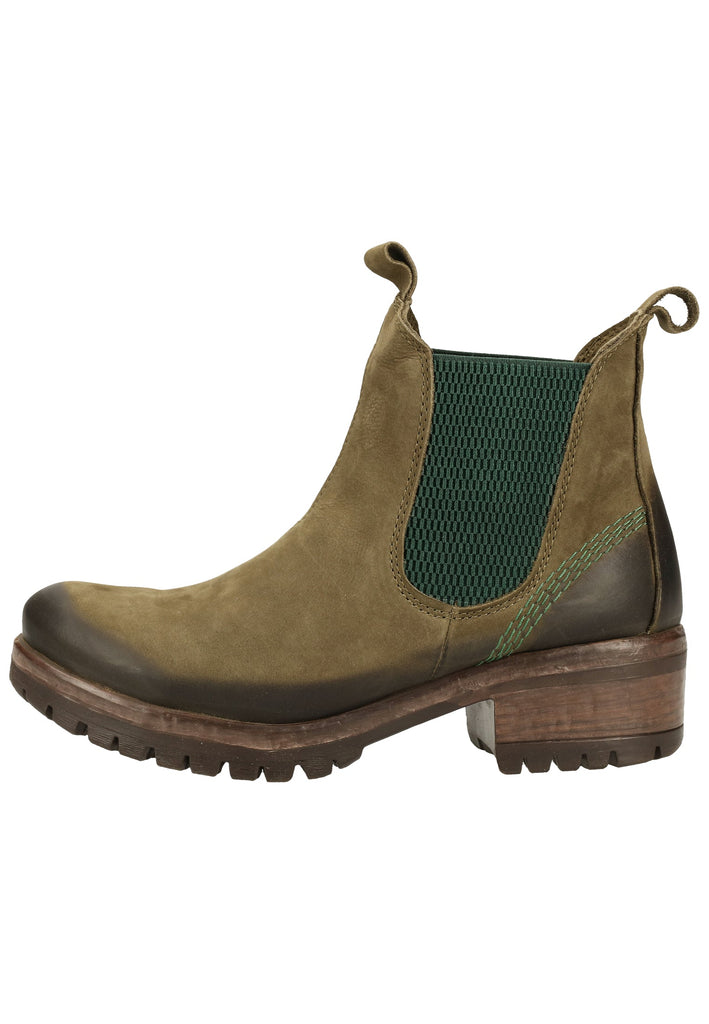 Stiefeletten Lazamani Stiefelette Nubukleder/Textil Braun/Grün