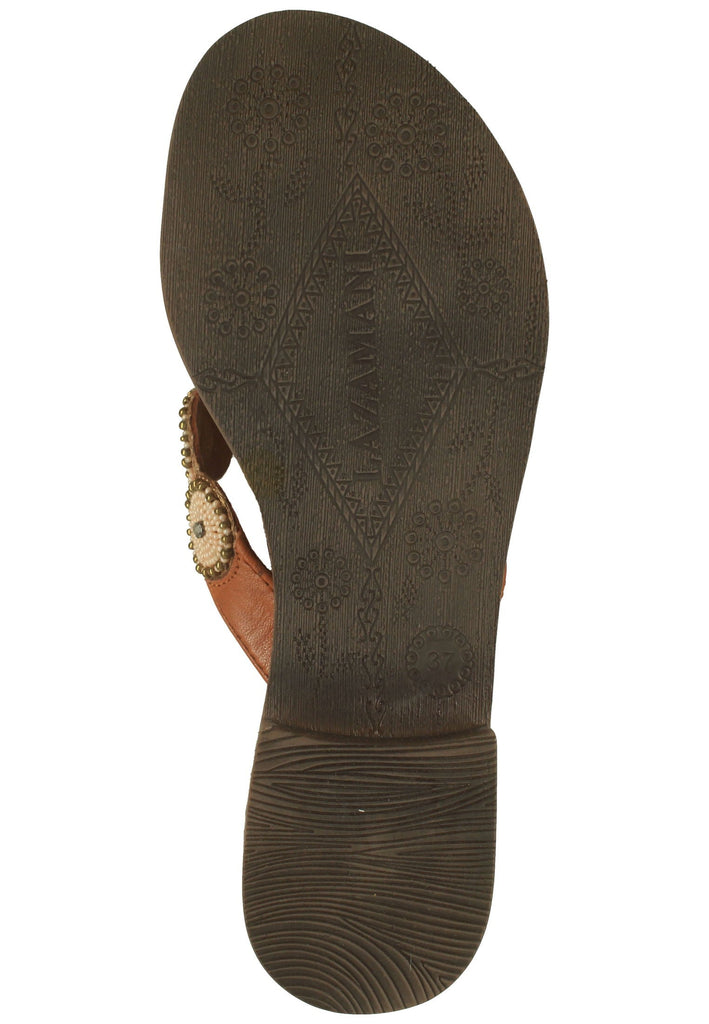 Lazamani Zehensteg Leder Braun