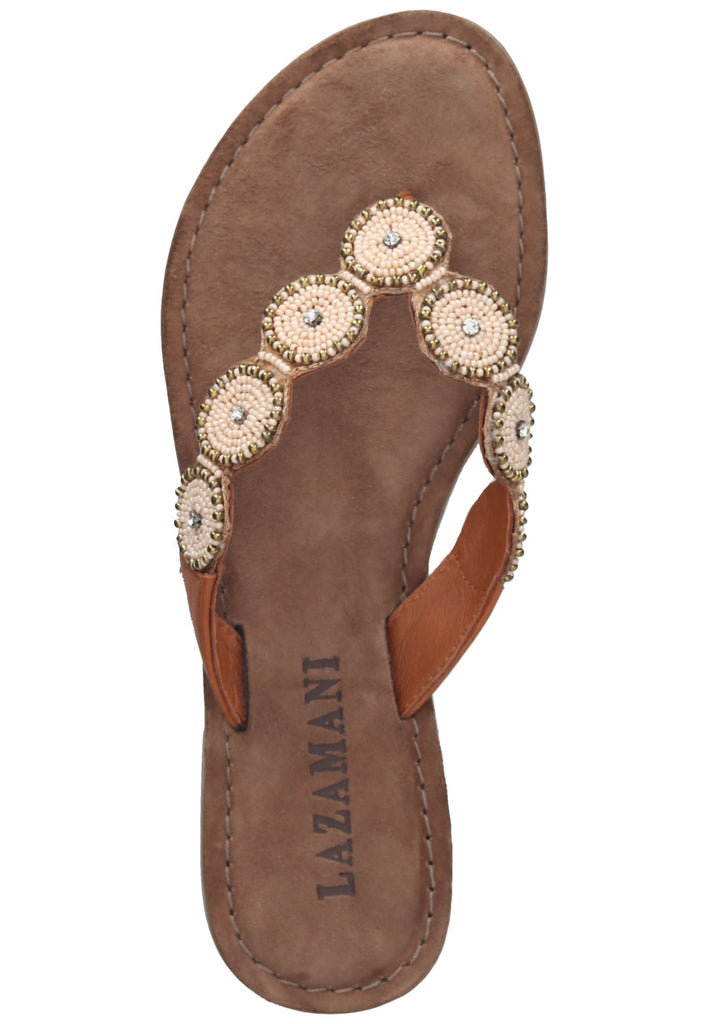 Lazamani Zehensteg Leder Braun