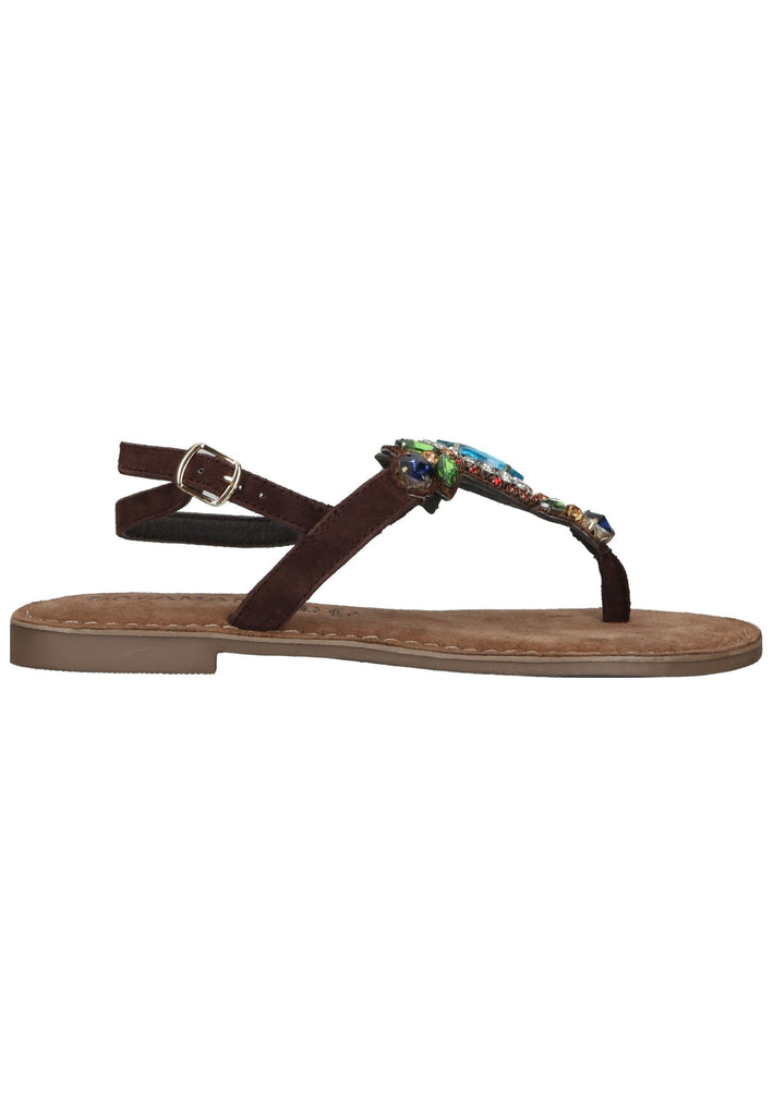 Lazamani Zehensteg Leder Braun/Blau