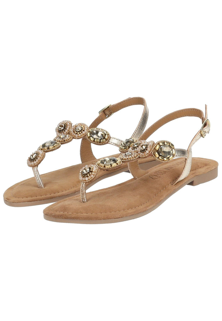 Lazamani Zehensteg Leder Gold