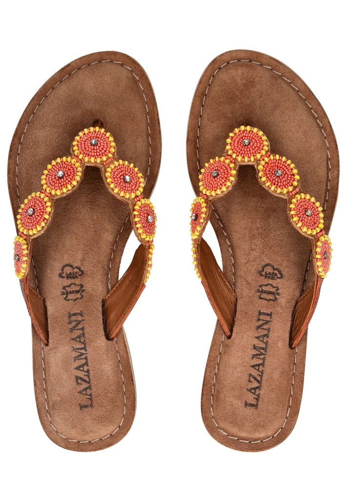 Lazamani Zehensteg Leder Orange