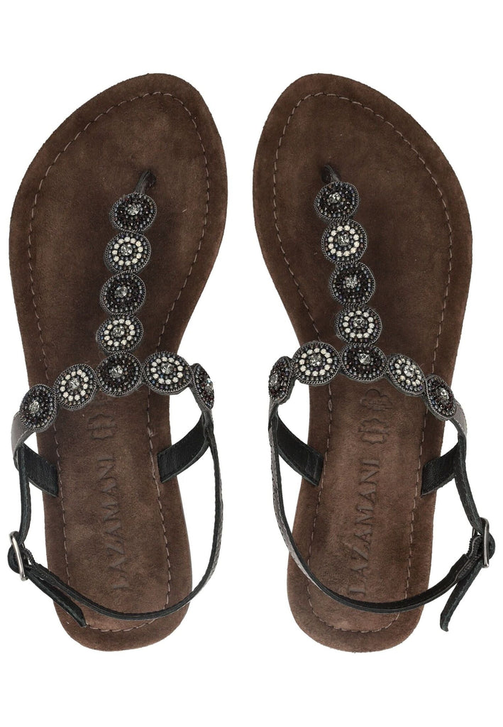 Lazamani Zehensteg Leder Pewter