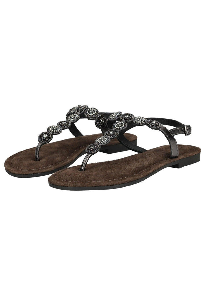 Lazamani Zehensteg Leder Pewter