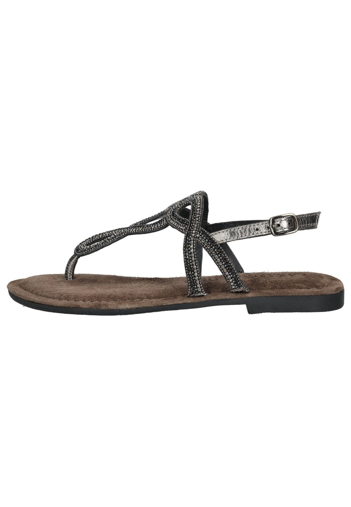 Lazamani Zehensteg Leder Pewter