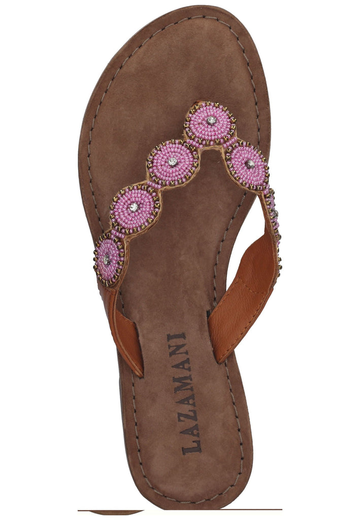 Lazamani Zehensteg Leder Pink