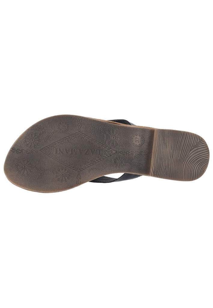 Lazamani Zehensteg Leder Schwarz