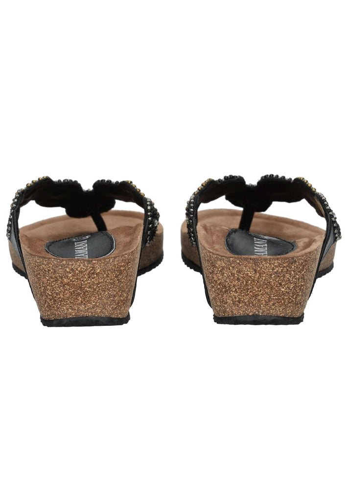 Lazamani Zehensteg Leder Schwarz