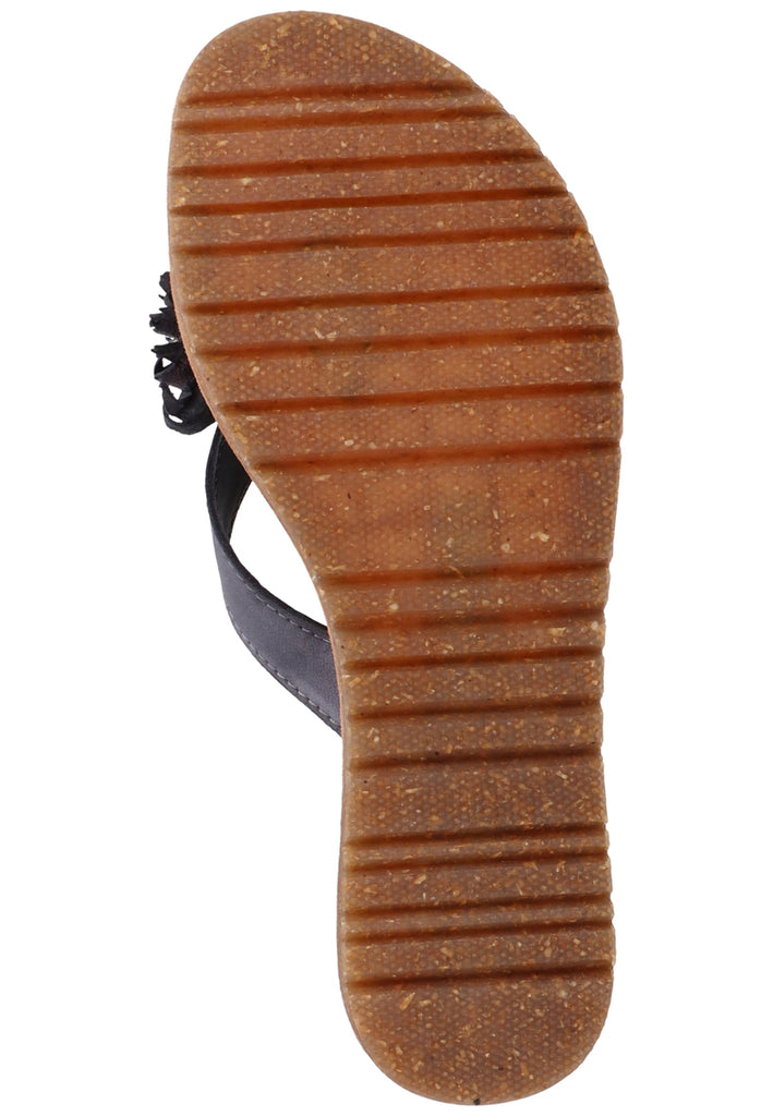 Lazamani Zehensteg Leder Schwarz